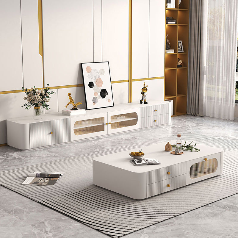 Contemporary TV Console Wood Media Console Enclosed Storage Console with Drawers Clearhalo 'furn' 'furn_tv_stands_entertainment_centers' 'Furniture' 'Living Room Furniture' 'TV Stands & Entertainment Centers' 'TV Stands & Media Storage Furniture' 'tv_stands_entertainment_centers' 7485911