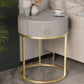 Classic Glam Accent Table Nightstand Stone Nightstand with Drawer Gray-Gold 1 Piece Shelf Not Included Clearhalo 'Bedroom Furniture' 'furn' 'furn_night_stand' 'Furniture' 'night_stand' 'Nightstands' 7486035