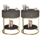 Classic Glam Accent Table Nightstand Stone Nightstand with Drawer Black-Gold 2 Piece Set 1 Clearhalo 'Bedroom Furniture' 'furn' 'furn_night_stand' 'Furniture' 'night_stand' 'Nightstands' 7486043
