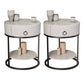 Classic Glam Accent Table Nightstand Stone Nightstand with Drawer Black White 2 Piece Set 1 Clearhalo 'Bedroom Furniture' 'furn' 'furn_night_stand' 'Furniture' 'night_stand' 'Nightstands' 7486047
