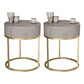 Classic Glam Accent Table Nightstand Stone Nightstand with Drawer Gray-Gold 2 Piece Set Shelf Not Included Clearhalo 'Bedroom Furniture' 'furn' 'furn_night_stand' 'Furniture' 'night_stand' 'Nightstands' 7486048
