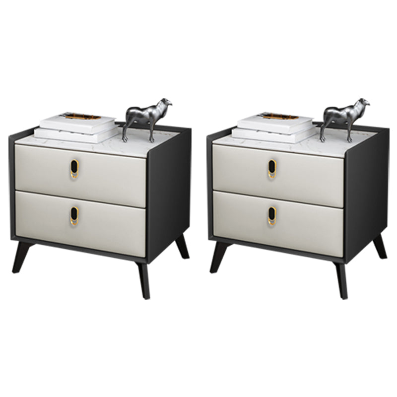 Table de nuit de table de table de table glamour avec 2 tiroirs