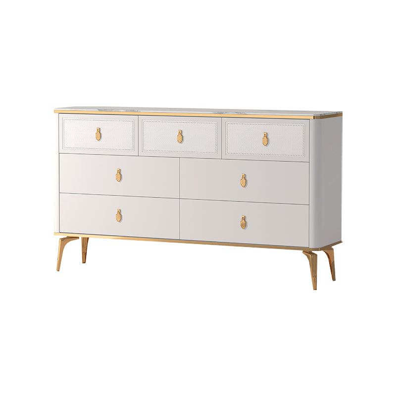 Modern Storage Chest Dresser Horizontal Storage Chest with Drawers 31"L x 14"W x 46"H White Clearhalo 'Bedroom Furniture' 'Dressers & Chests' 'dressers_chests' 'furn' 'furn_dressers_chests' 'Furniture' 7486122