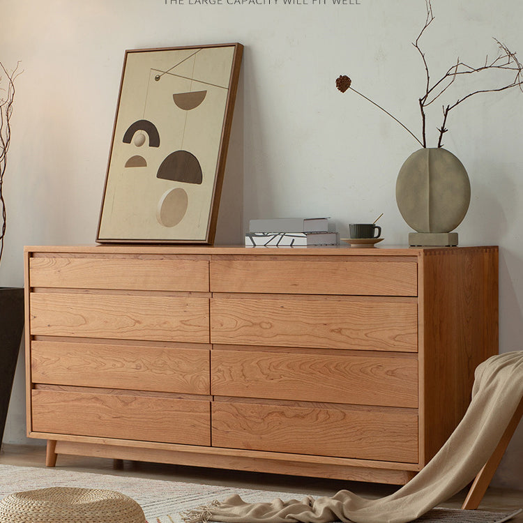 Modern Storage Chest Wooden Storage Chest Dresser with 8 Drawers 63"L x 18"W x 30"H Clearhalo 'Bedroom Furniture' 'Dressers & Chests' 'dressers_chests' 'furn' 'furn_dressers_chests' 'Furniture' 7486138