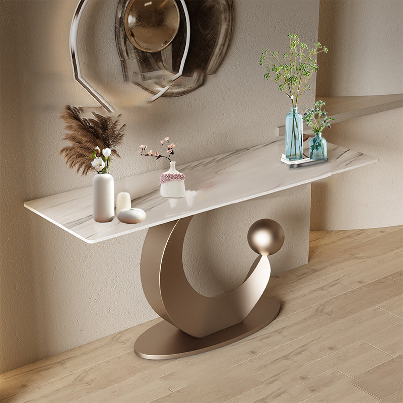 Tavolo console contemporanea a forma di rettangolo tavolo di divano in pietra in oro/nero