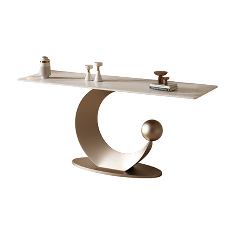 Tavolo console contemporanea a forma di rettangolo tavolo di divano in pietra in oro/nero