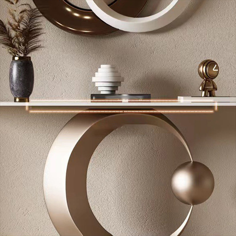 Tavolo console contemporanea a forma di rettangolo tavolo di divano in pietra in oro/nero