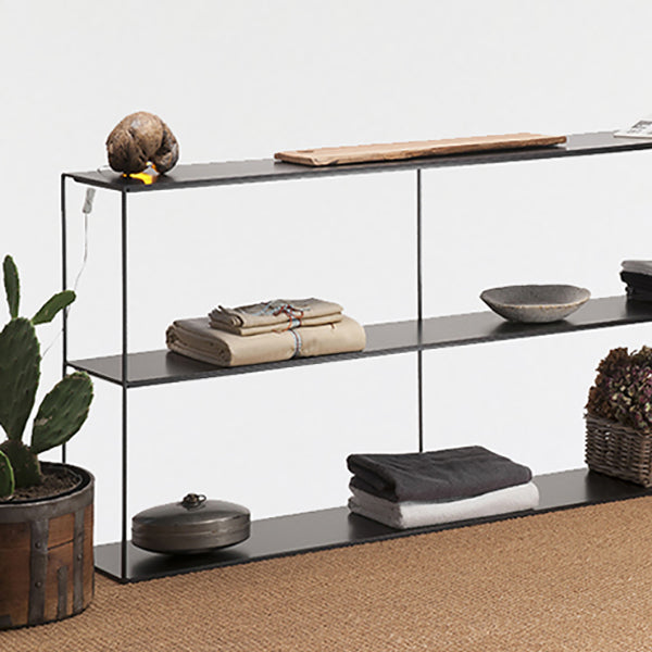 Tavolo da console rettangolare moderna tavolo di divano console in metallo in bianco/nero