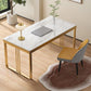 Glam Stone Writing Desk Rechthoekige kantoorbureau met metalen benen