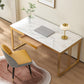 Glam Stone Writing Desk Rechthoekige kantoorbureau met metalen benen