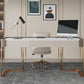 Rectangle Stone Top Bureau bureau Glam Style Writing Bureau avec base en métal pour le bureau