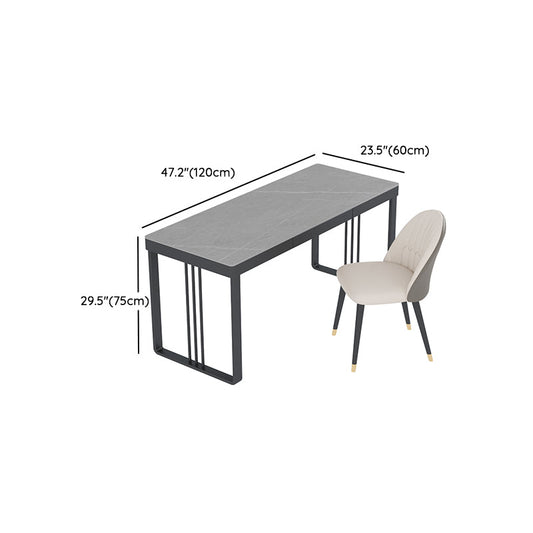 Forme rectangulaire Bureau contemporain Bureau en pierre Tâche de tâche avec 2 jambes pour la maison