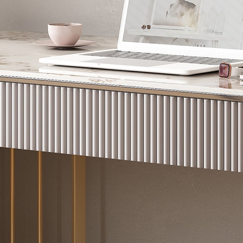 Rettangolo di top scinione da ufficio in pietra rettangolare scrivania in stile glam per ufficio