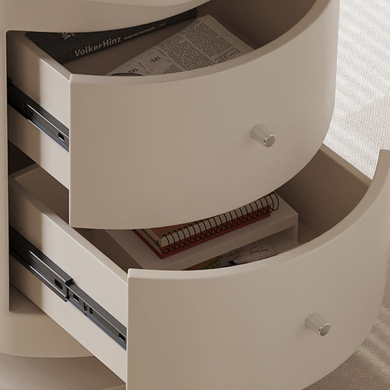 Forme irrégulière Bureau de bureau contemporain Bureau de tâche en bois avec 2 tiroirs en blanc