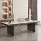 Forme rectangulaire Bureau contemporain Bureau en pierre Tâche de tâche avec 2 jambes en blanc et noir