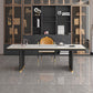 Forme rectangulaire Bureau contemporain Bureau en pierre Tâche de tâche avec 2 jambes en blanc et noir