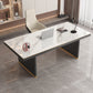 Forme rectangulaire Bureau contemporain Bureau en pierre Tâche de tâche avec 2 jambes en blanc et noir