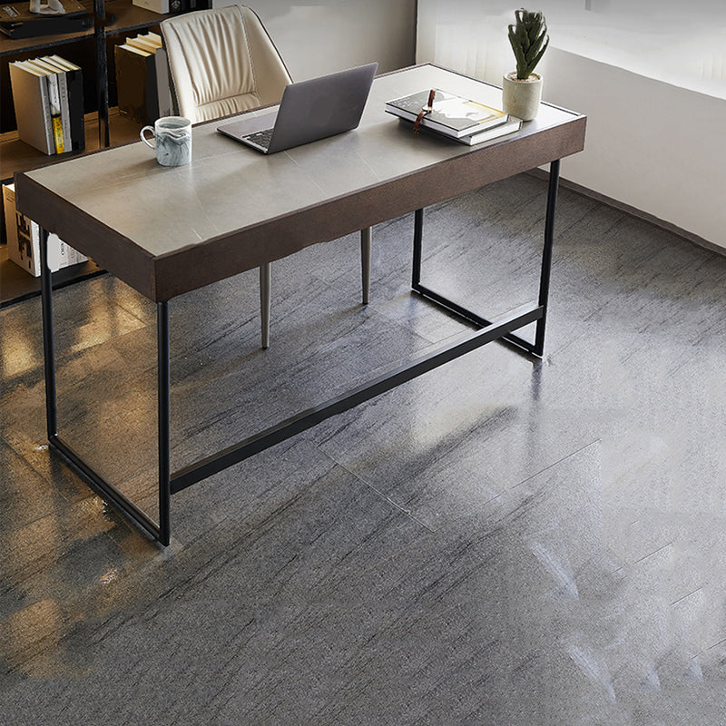 Forme rectangulaire Bureau contemporain Bureau en pierre Tâche de tâche avec 2 jambes en gris