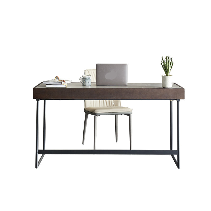 Forme rectangulaire Bureau contemporain Bureau en pierre Tâche de tâche avec 2 jambes en gris