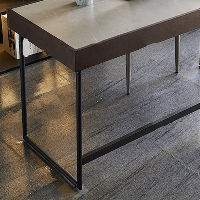 Forme rectangulaire Bureau contemporain Bureau en pierre Tâche de tâche avec 2 jambes en gris