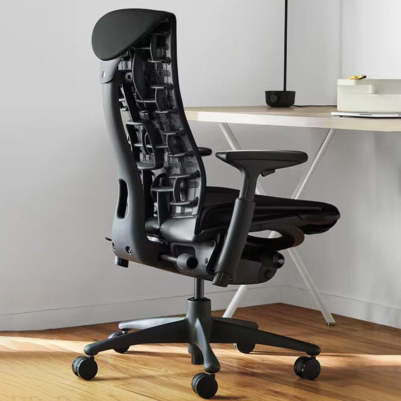 Modern Removable Arms Chair Adjustable Seat Height Slide Chair Black 1 Piece Clearhalo 'furn' 'furn_office_chair' 'Furniture' 'Office Chairs' 'Office Furniture' 'office_chair' 7486381