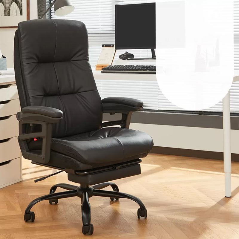 Padded Arms Office Chair Tilt Mechanism No Distressing Ergonomic Slide Chair Black 1 Piece Clearhalo 'furn' 'furn_office_chair' 'Furniture' 'Office Chairs' 'Office Furniture' 'office_chair' 7486399