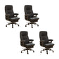 Padded Arms Office Chair Tilt Mechanism No Distressing Ergonomic Slide Chair Black 4 Piece Set Clearhalo 'furn' 'furn_office_chair' 'Furniture' 'Office Chairs' 'Office Furniture' 'office_chair' 7486402