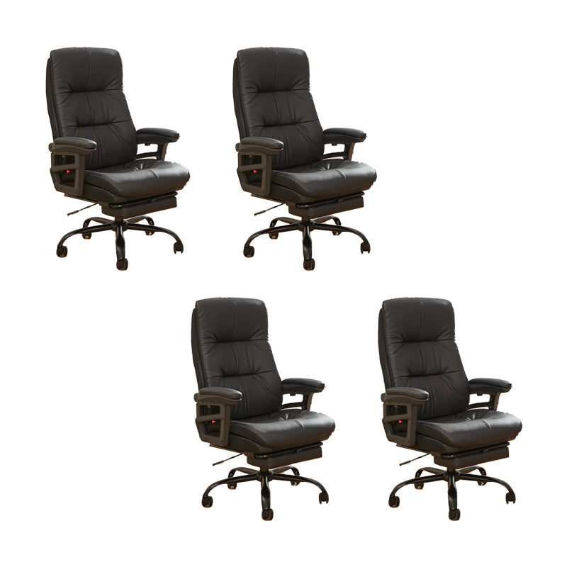 Padded Arms Office Chair Tilt Mechanism No Distressing Ergonomic Slide Chair Black 4 Piece Set Clearhalo 'furn' 'furn_office_chair' 'Furniture' 'Office Chairs' 'Office Furniture' 'office_chair' 7486402
