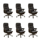 Padded Arms Office Chair Tilt Mechanism No Distressing Ergonomic Slide Chair Black 6 Piece Set Clearhalo 'furn' 'furn_office_chair' 'Furniture' 'Office Chairs' 'Office Furniture' 'office_chair' 7486405