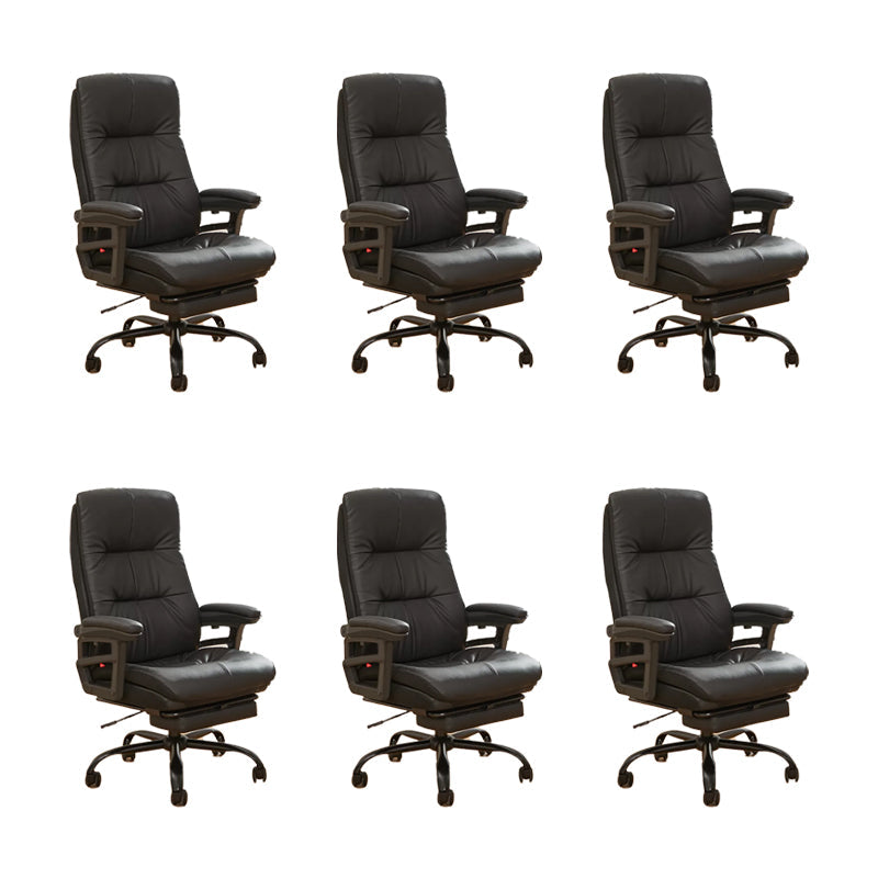 Padded Arms Office Chair Tilt Mechanism No Distressing Ergonomic Slide Chair Black 6 Piece Set Clearhalo 'furn' 'furn_office_chair' 'Furniture' 'Office Chairs' 'Office Furniture' 'office_chair' 7486405
