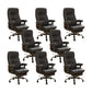 Padded Arms Office Chair Tilt Mechanism No Distressing Ergonomic Slide Chair Black 8 Piece Set Clearhalo 'furn' 'furn_office_chair' 'Furniture' 'Office Chairs' 'Office Furniture' 'office_chair' 7486407