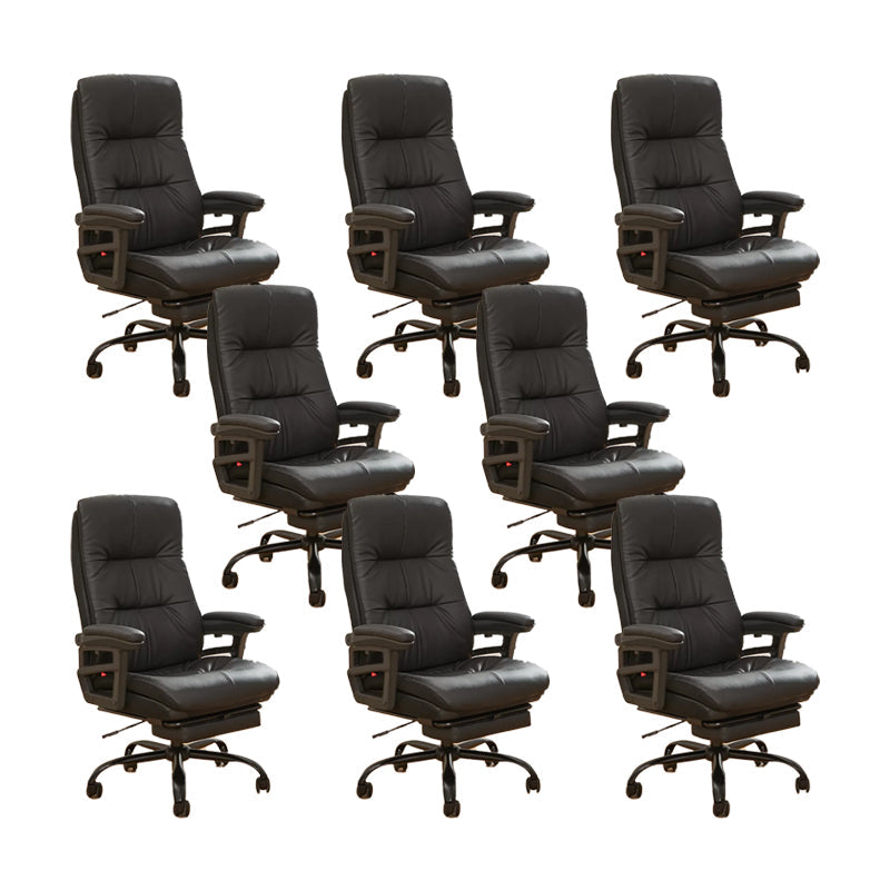 Padded Arms Office Chair Tilt Mechanism No Distressing Ergonomic Slide Chair Black 8 Piece Set Clearhalo 'furn' 'furn_office_chair' 'Furniture' 'Office Chairs' 'Office Furniture' 'office_chair' 7486407