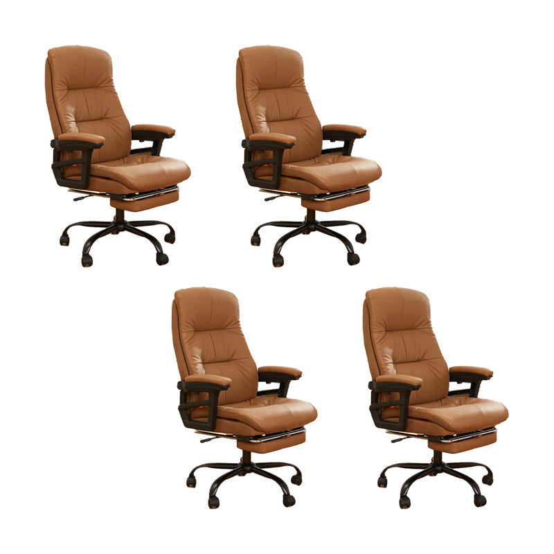 Padded Arms Office Chair Tilt Mechanism No Distressing Ergonomic Slide Chair Brown 4 Piece Set Clearhalo 'furn' 'furn_office_chair' 'Furniture' 'Office Chairs' 'Office Furniture' 'office_chair' 7486412