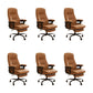 Padded Arms Office Chair Tilt Mechanism No Distressing Ergonomic Slide Chair Brown 6 Piece Set Clearhalo 'furn' 'furn_office_chair' 'Furniture' 'Office Chairs' 'Office Furniture' 'office_chair' 7486414