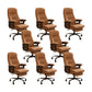 Padded Arms Office Chair Tilt Mechanism No Distressing Ergonomic Slide Chair Brown 8 Piece Set Clearhalo 'furn' 'furn_office_chair' 'Furniture' 'Office Chairs' 'Office Furniture' 'office_chair' 7486416