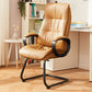 Fixed Arms Office Chair Leather No Distressing Ergonomic Desk Chair