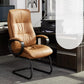 Fixed Arms Office Chair Leather No Distressing Ergonomic Desk Chair