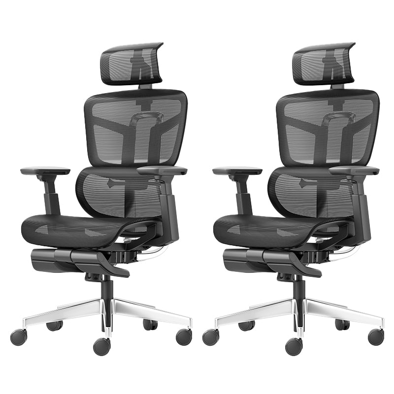 Removable Arms Office Chair No Distressing Ergonomic Desk Chair with Wheels Black 2 Piece Set Clearhalo 'furn' 'furn_office_chair' 'Furniture' 'Office Chairs' 'Office Furniture' 'office_chair' 7486482