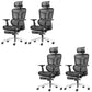 Removable Arms Office Chair No Distressing Ergonomic Desk Chair with Wheels Black 4 Piece Set Clearhalo 'furn' 'furn_office_chair' 'Furniture' 'Office Chairs' 'Office Furniture' 'office_chair' 7486484