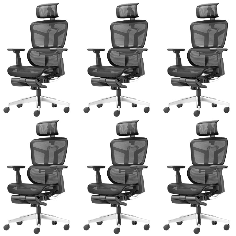 Removable Arms Office Chair No Distressing Ergonomic Desk Chair with Wheels Black 6 Piece Set Clearhalo 'furn' 'furn_office_chair' 'Furniture' 'Office Chairs' 'Office Furniture' 'office_chair' 7486486