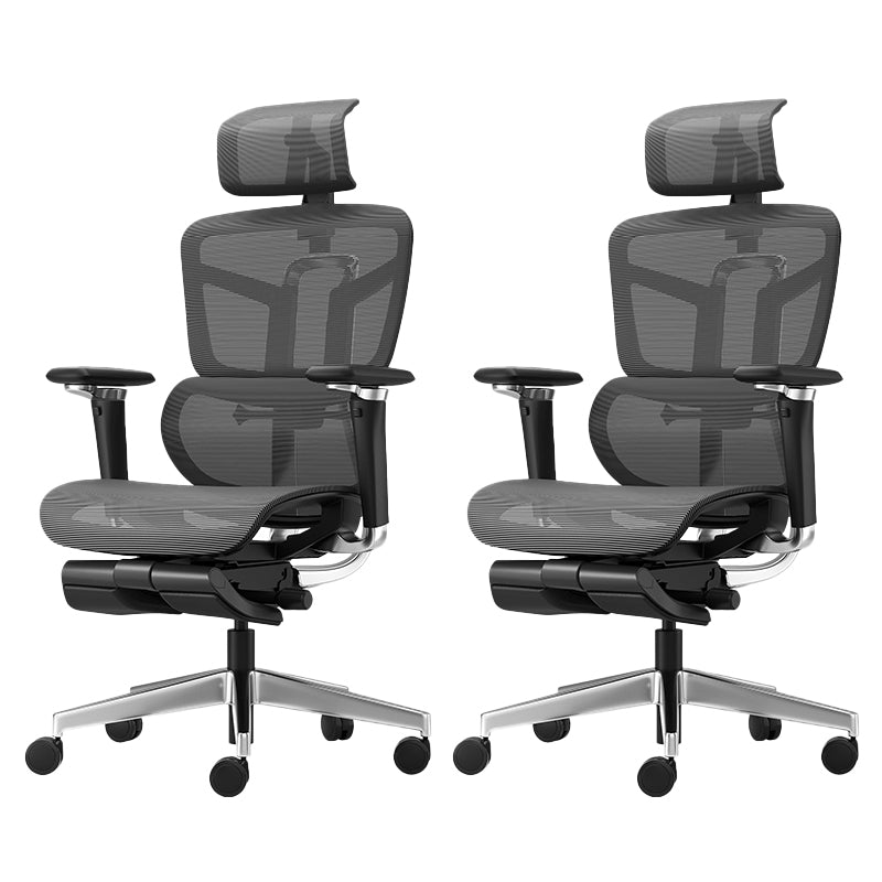 Removable Arms Office Chair No Distressing Ergonomic Desk Chair with Wheels Grey 2 Piece Set Clearhalo 'furn' 'furn_office_chair' 'Furniture' 'Office Chairs' 'Office Furniture' 'office_chair' 7486492