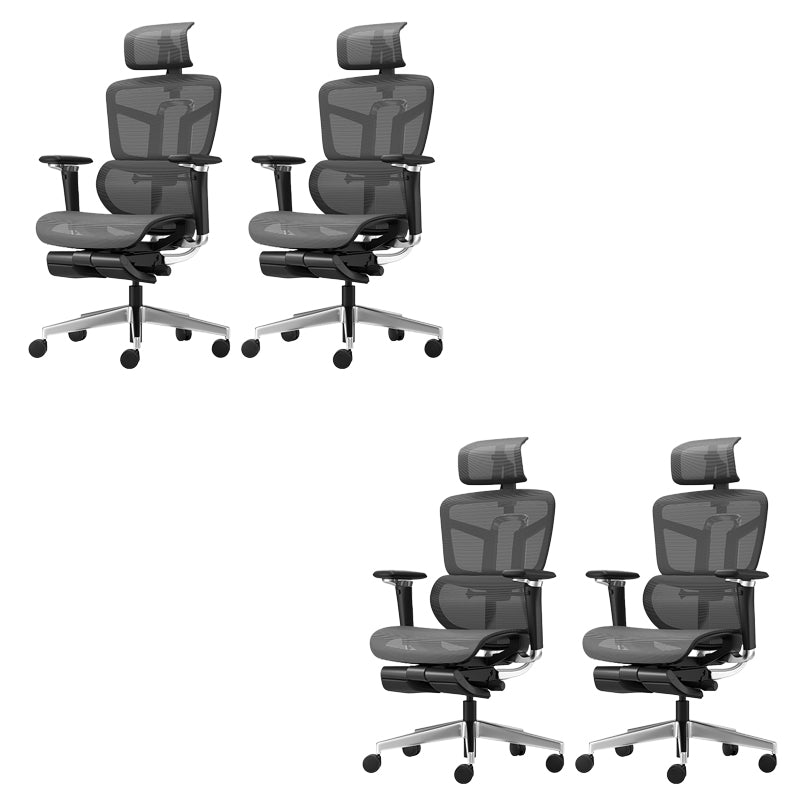 Removable Arms Office Chair No Distressing Ergonomic Desk Chair with Wheels Grey 4 Piece Set Clearhalo 'furn' 'furn_office_chair' 'Furniture' 'Office Chairs' 'Office Furniture' 'office_chair' 7486493
