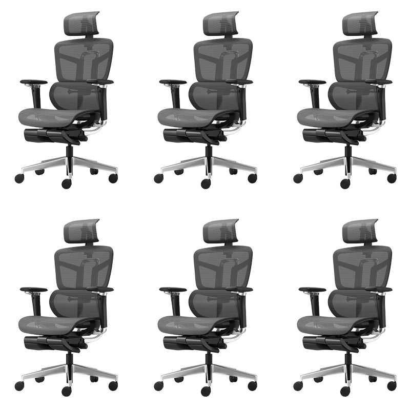 Removable Arms Office Chair No Distressing Ergonomic Desk Chair with Wheels Grey 6 Piece Set Clearhalo 'furn' 'furn_office_chair' 'Furniture' 'Office Chairs' 'Office Furniture' 'office_chair' 7486496