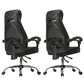 Padded Arms Office Chair Tilt Mechanism No Distressing Desk Chair with Wheels Black 2 Piece Set Without Footrest Clearhalo 'furn' 'furn_office_chair' 'Furniture' 'Office Chairs' 'Office Furniture' 'office_chair' 7486501