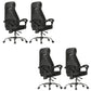 Padded Arms Office Chair Tilt Mechanism No Distressing Desk Chair with Wheels Black 4 Piece Set Without Footrest Clearhalo 'furn' 'furn_office_chair' 'Furniture' 'Office Chairs' 'Office Furniture' 'office_chair' 7486504