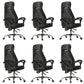 Padded Arms Office Chair Tilt Mechanism No Distressing Desk Chair with Wheels Black 6 Piece Set Without Footrest Clearhalo 'furn' 'furn_office_chair' 'Furniture' 'Office Chairs' 'Office Furniture' 'office_chair' 7486506