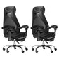 Padded Arms Office Chair Tilt Mechanism No Distressing Desk Chair with Wheels Black 2 Piece Set With Footrest Clearhalo 'furn' 'furn_office_chair' 'Furniture' 'Office Chairs' 'Office Furniture' 'office_chair' 7486510