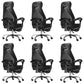 Padded Arms Office Chair Tilt Mechanism No Distressing Desk Chair with Wheels Black 6 Piece Set With Footrest Clearhalo 'furn' 'furn_office_chair' 'Furniture' 'Office Chairs' 'Office Furniture' 'office_chair' 7486515