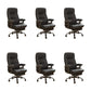 Modern Padded Arms Office Chair Leather Tilt Mechanism Chair with Wheels