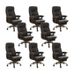 Modern Padded Arms Office Chair Leather Tilt Mechanism Chair with Wheels
